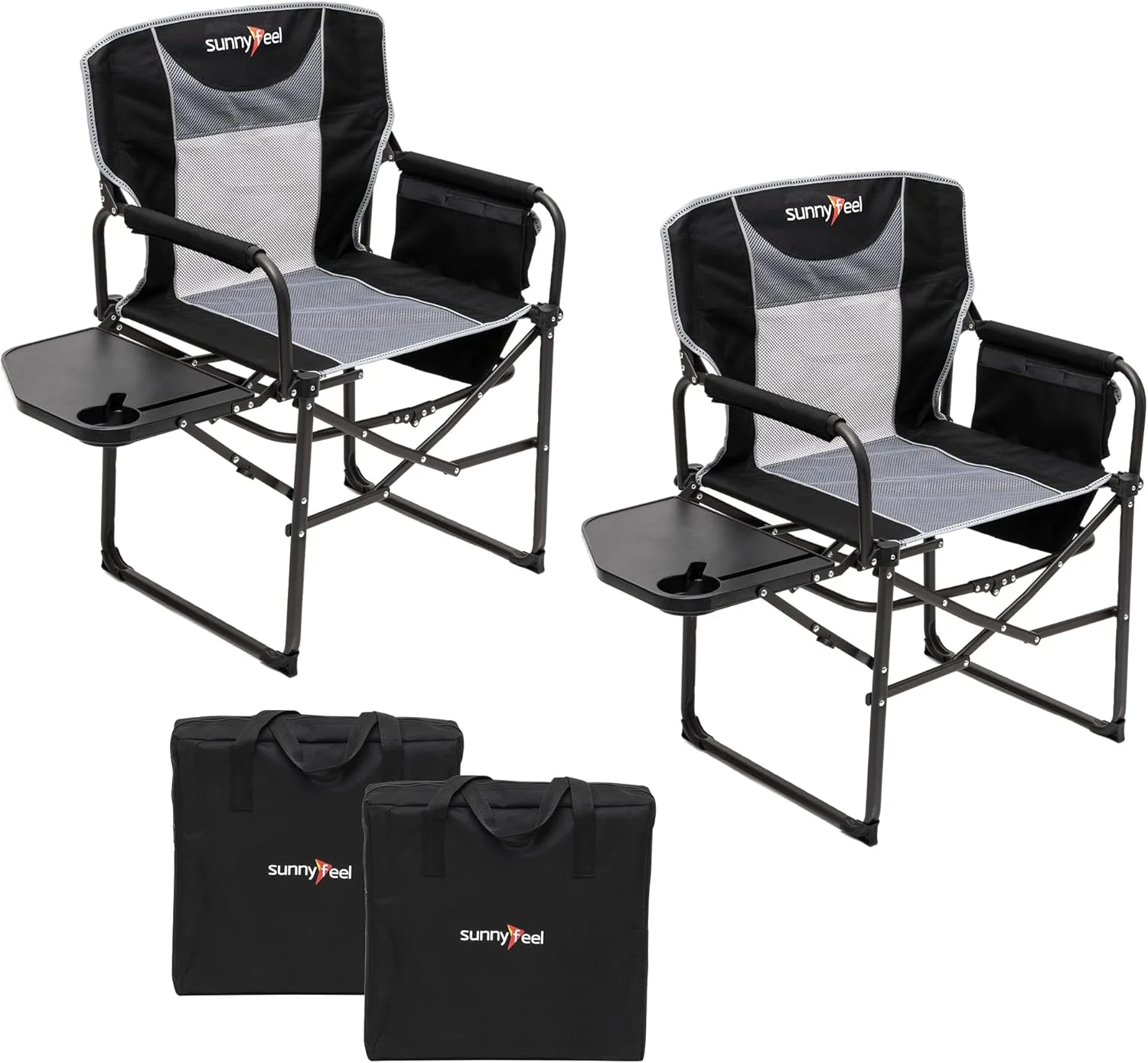 SUNNYFEEL Camping Directors Chair, Heavy Duty, Oversized Portable Folding Chair with Side Table - Image 21