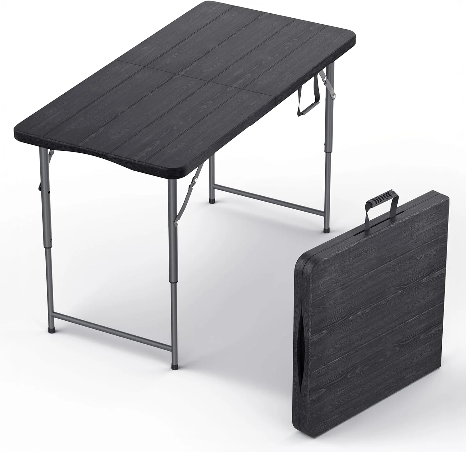 Our Modern Space 8 Feet Foldable Table with Built in Handle & Steel Legs, Heavy Duty Portable