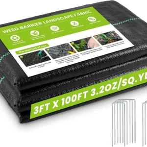 Alternative view of 6x300FT Weed Barrier Landscape Fabric Heavy Duty, 3.2oz Woven Geotextile Fabric