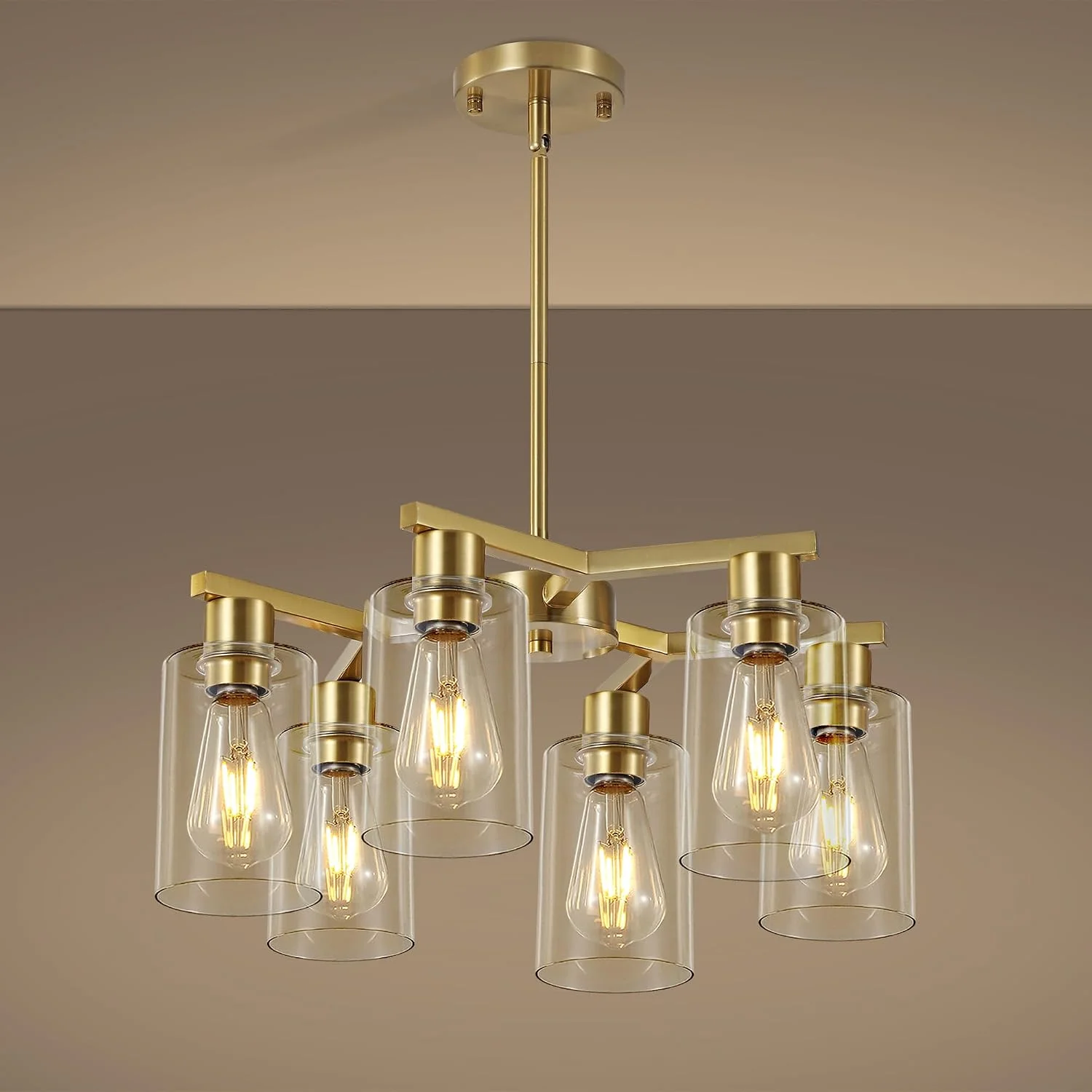 Xeruyiwa 4-Light Black Modern Farmhouse Chandelier