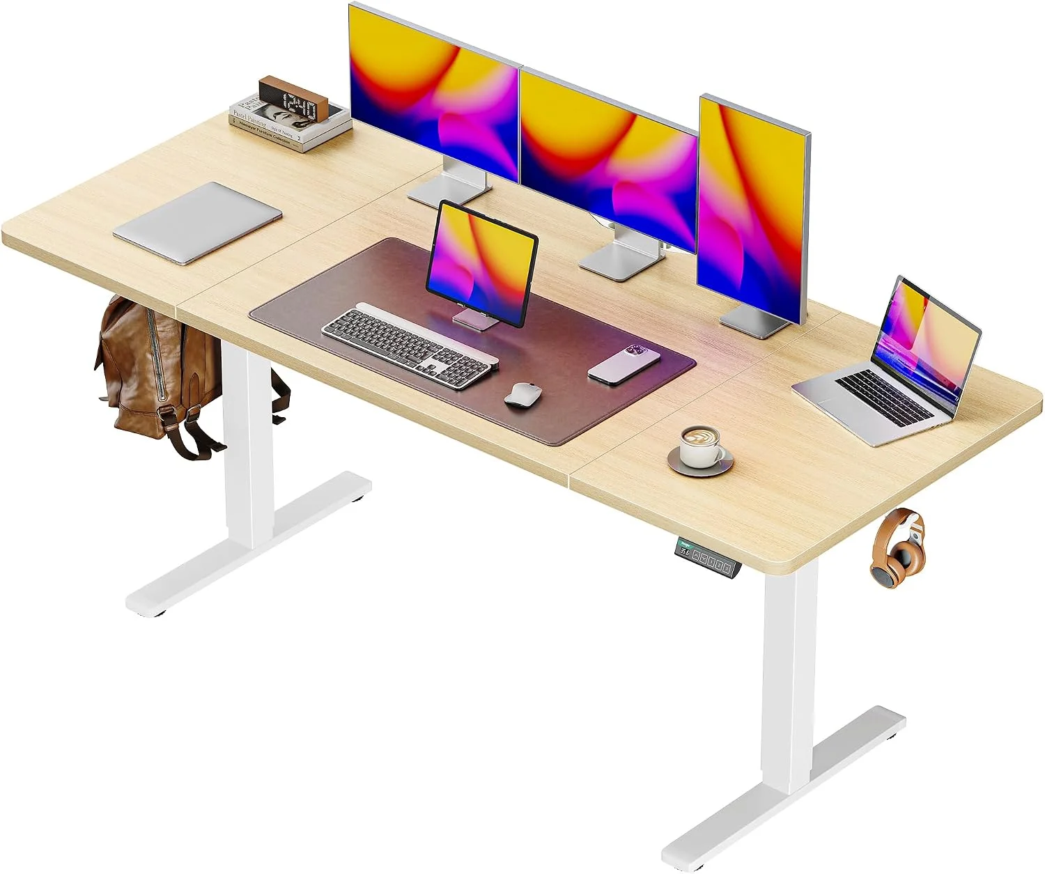 Huuger 55 x 28 Large Electric Standing Desk, Height Adjustable Computer Desk, 27.6 Deep Desktop - Image 17