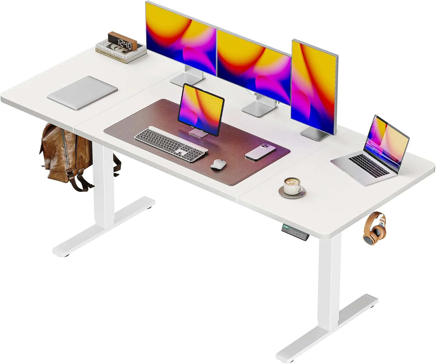 Huuger 55 x 28 Large Electric Standing Desk, Height Adjustable Computer Desk, 27.6 Deep Desktop - Image 14