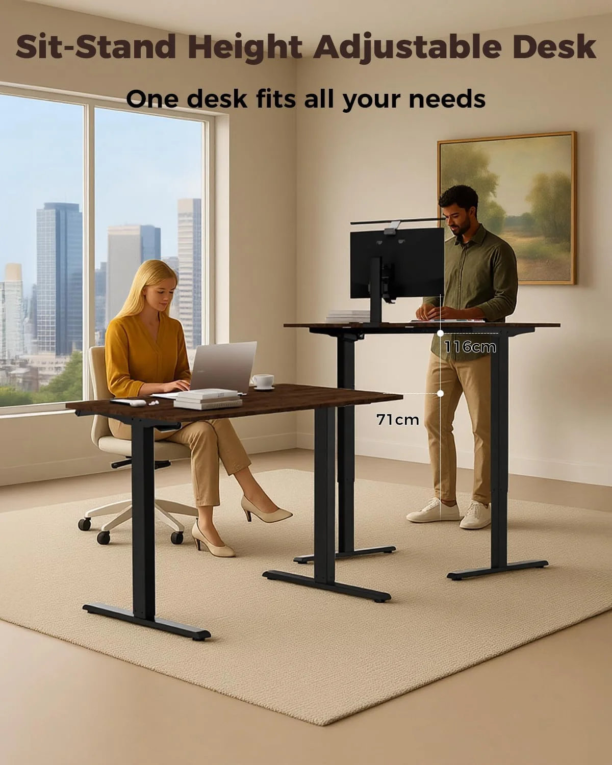NEXT BEAUTY Electric Standing Desk 48 x 24, Height Adjustable 28-46 - Image 7