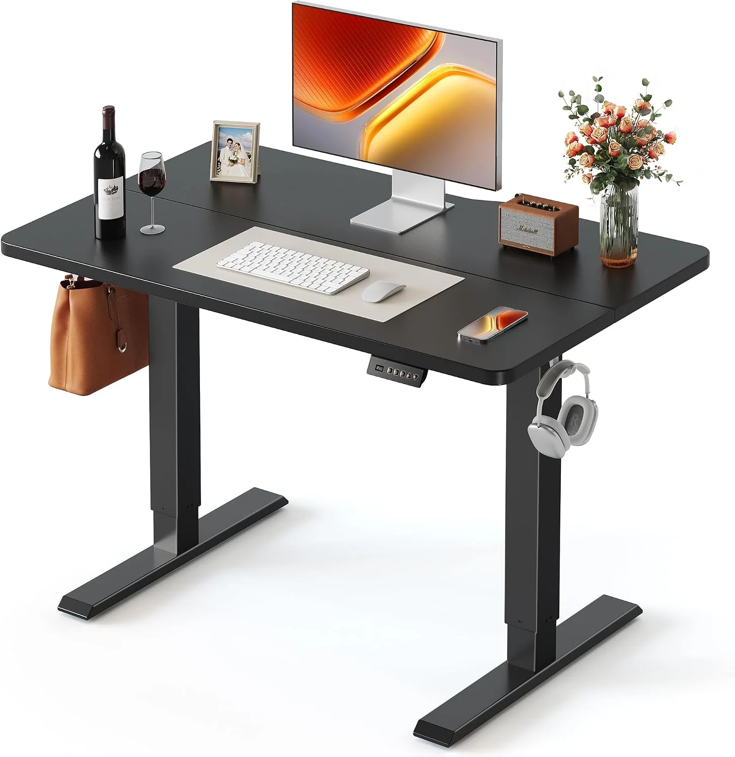 FEZIBO Standing Desk, 48 × 24 Inches Electric Height Adjustable