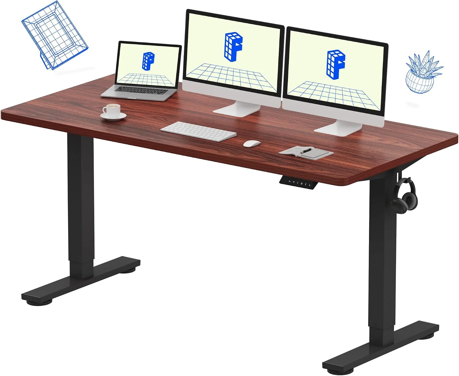 FLEXISPOT EN1 One-Piece Standing Desk, Electric Adjustable with 4 Memory Presets, 176 LBS Capacity, 48x24 Black - Image 44