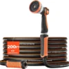VEVOR Garden Hose, 200 ft 5/8 Heavy Duty Rubber Water Hose with 10 Mode Nozzle, 150PSI Working & 600PSI Burst