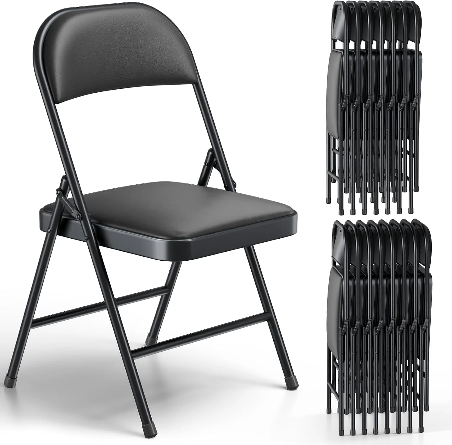 MAKE CHANGES Folding Chair 4 Pack, Comfy PU Leather Padded Folding Chairs for Outside and Indoor - Image 18