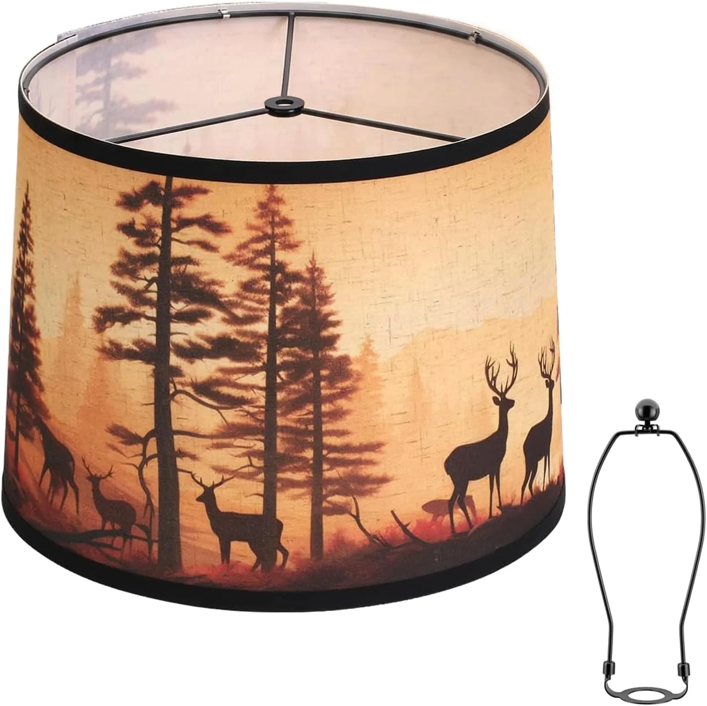Rustic Deer Printed Empire Lamp Shades Set of 2 - Image 3
