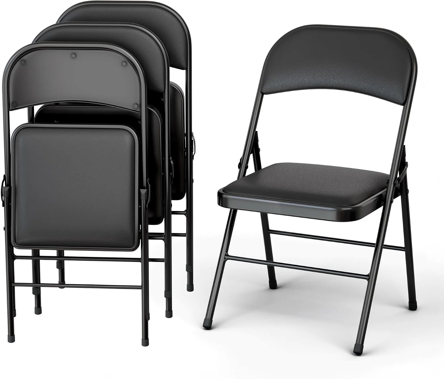 Our Modern Space 10 Pack Foldable Plastic Chair, Folding & Stackable, 350 lbs Capacity Steel Frame Seats for Indoor