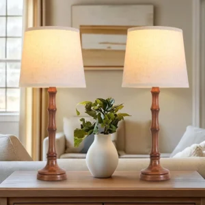 Terpsichore Modern Farmhouse Table Lamp Bedside Reading Lamps Living Room End Tables Set Lamps for Night Stands Bedroom