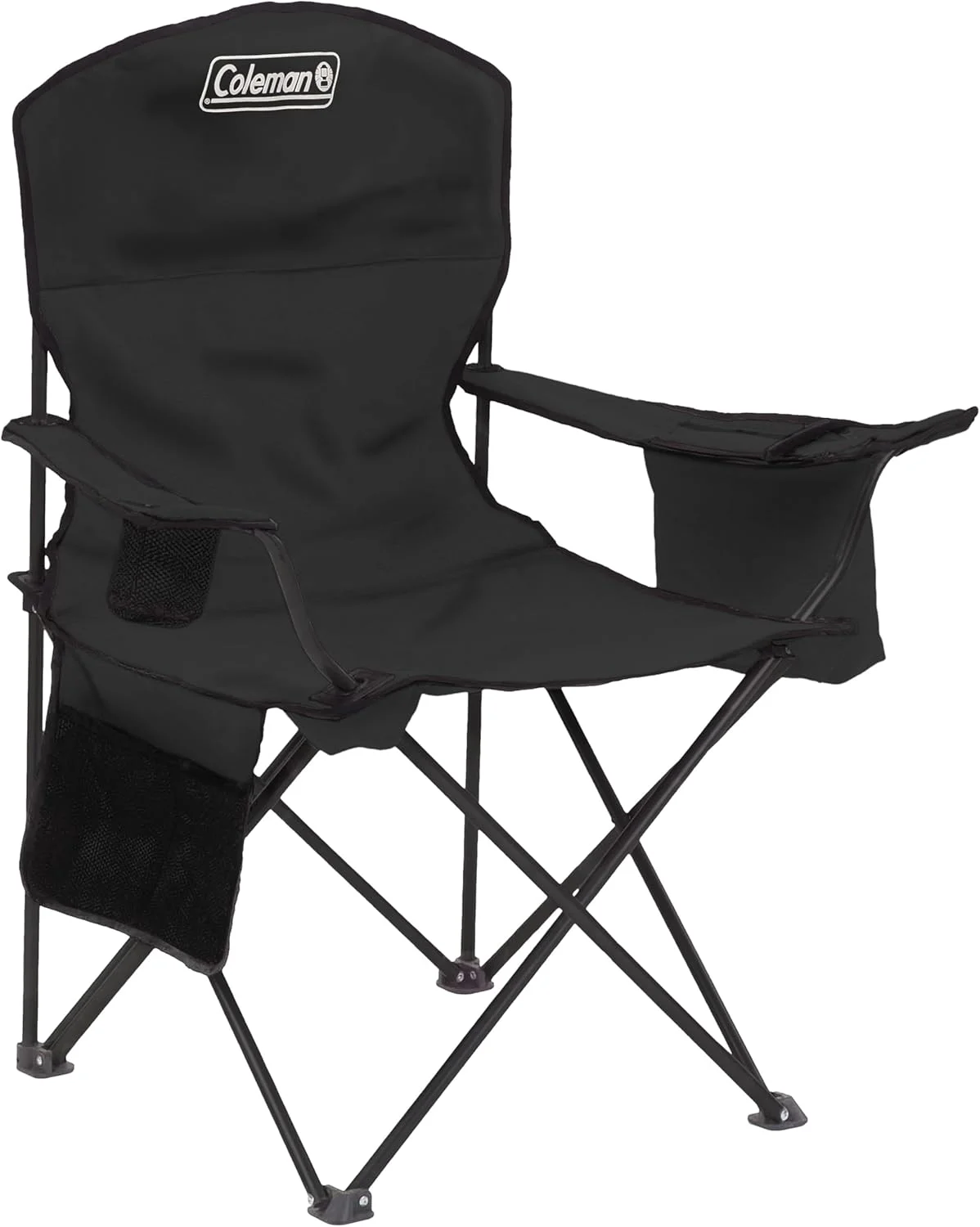 Coleman Portable Camping Chair with 4-Can Cooler, Cushioned Seat & Back with Side Pockets & Cup Holder - Image 3