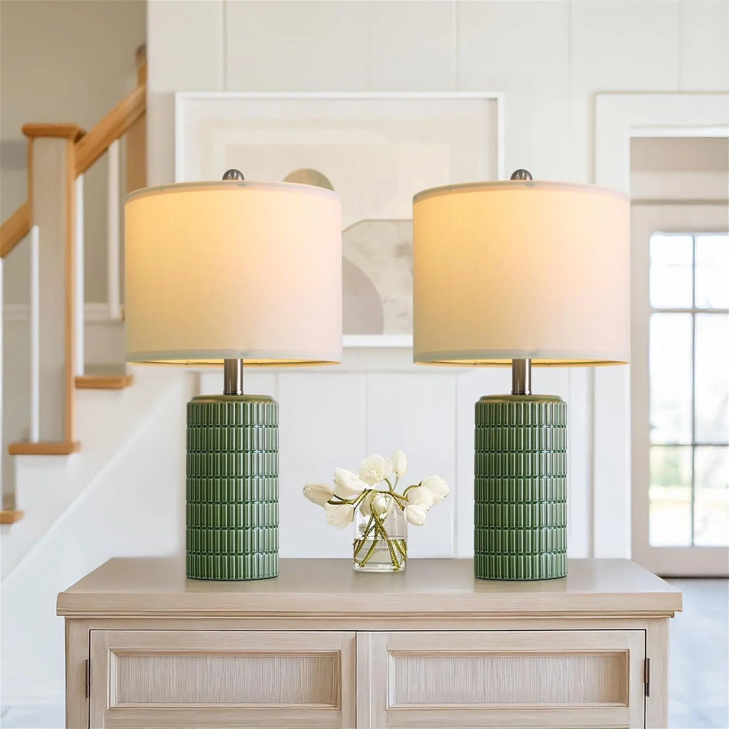 PoKat 20.75 Small Modern Ceramic Table Lamps Set of 2 - Image 13