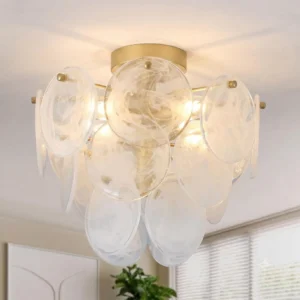 Flush Mount Ceiling Light Chandelier, 4 Light