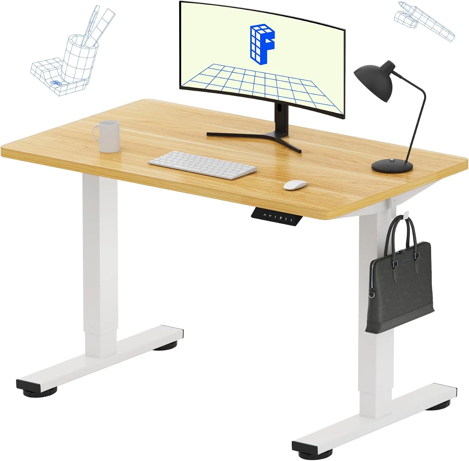 FLEXISPOT EN1 One-Piece Standing Desk, Electric Adjustable with 4 Memory Presets, 176 LBS Capacity, 48x24 Black - Image 37
