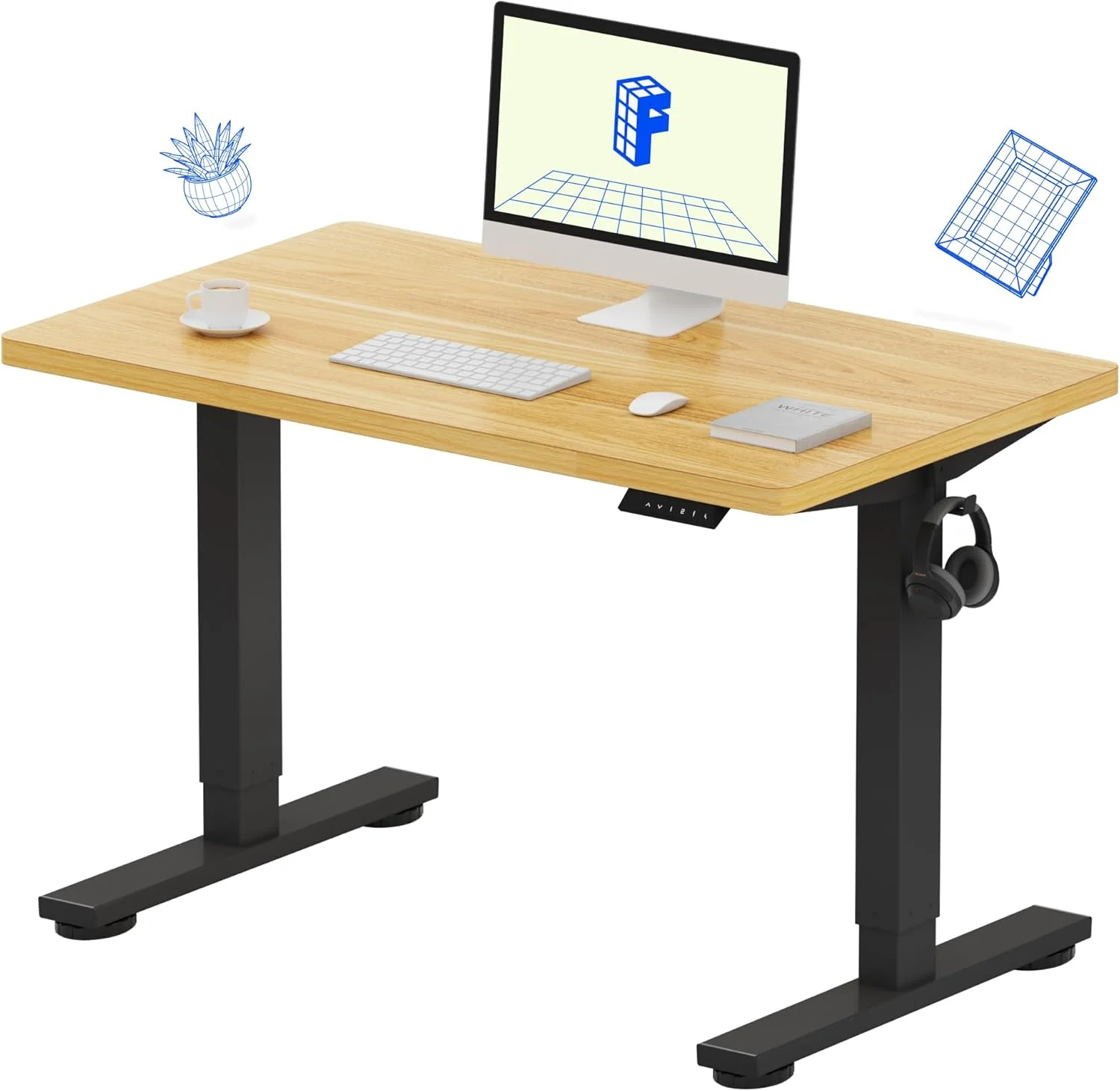 FLEXISPOT EN1 One-Piece Standing Desk, Electric Adjustable with 4 Memory Presets, 176 LBS Capacity, 48x24 Black - Image 45
