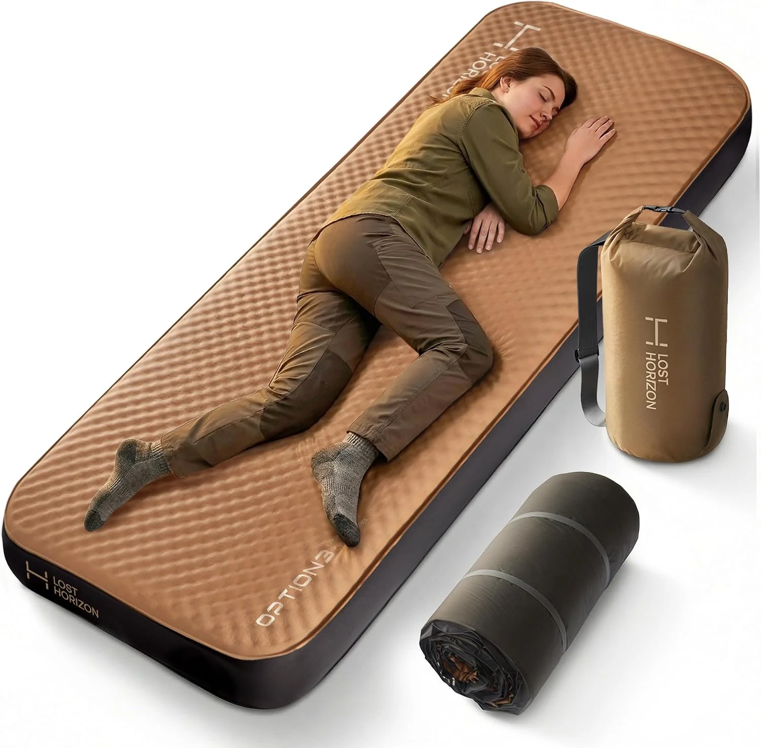 Lost Horizon Air & Foam Camping Mattress, Self-Inflating Sleeping Pad, 4.5 Thick, with Pump Sack, R13 Insulation - Image 7