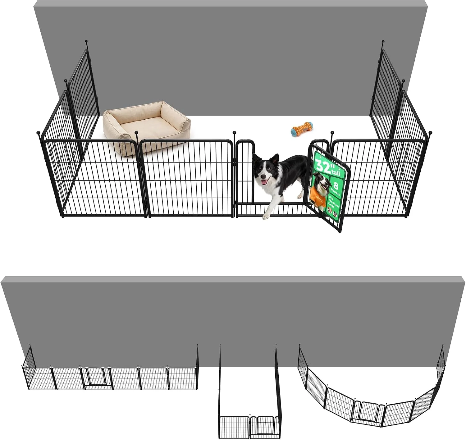 FXW Rollick Dog Playpen, Indoor, 24 H, 8 Panels - Image 90