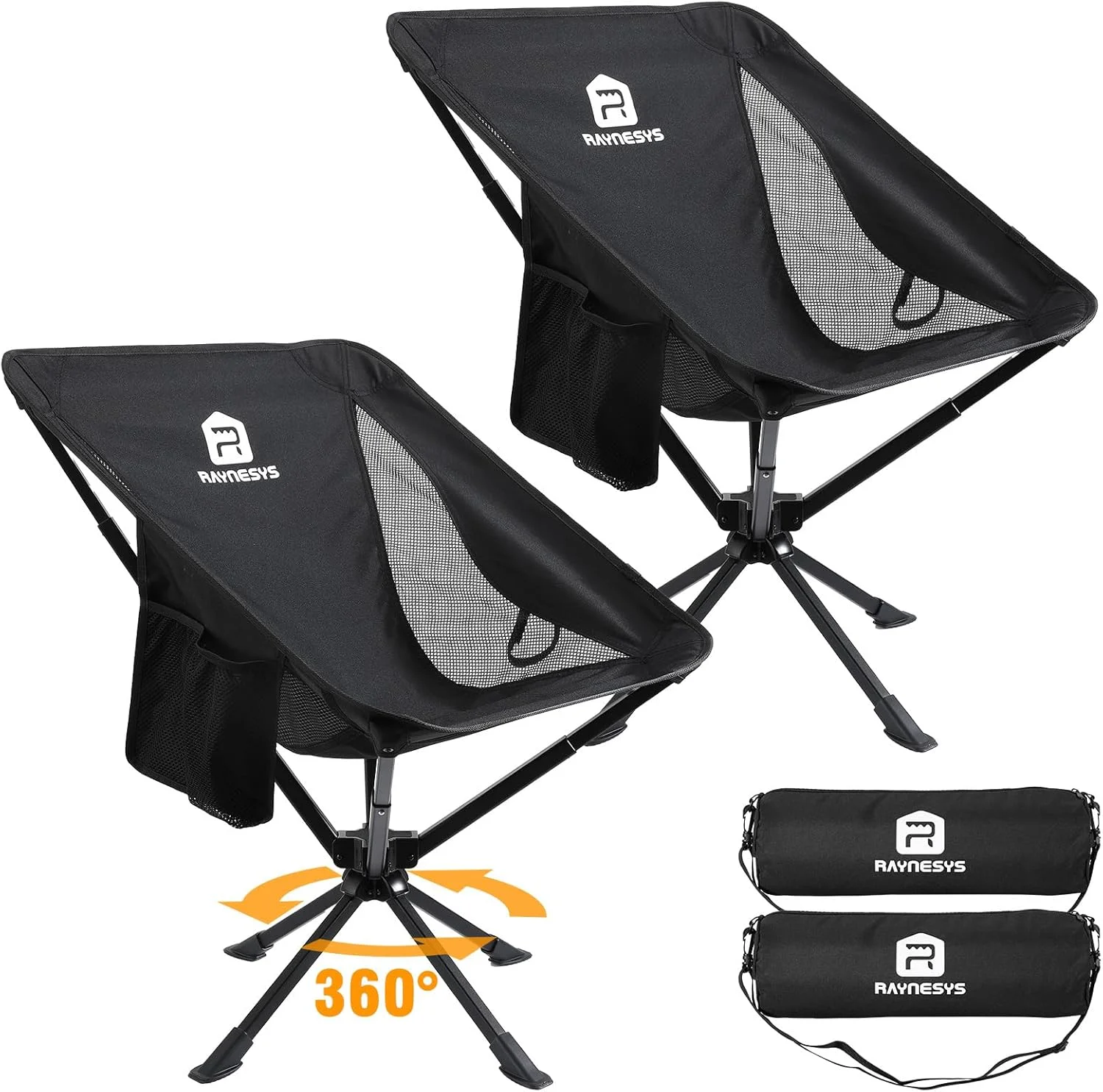 Raynesys Portable Swivel Camping Chair, 8 Seconds Quick Setup Easy Carry, 3.8Lb Lightweight Folding Chairs for Hiking - Image 6