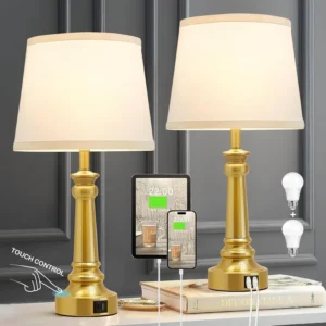 EJIAXIN Lamps for Bedroom Set of 2, Dimmable, Bulb Included