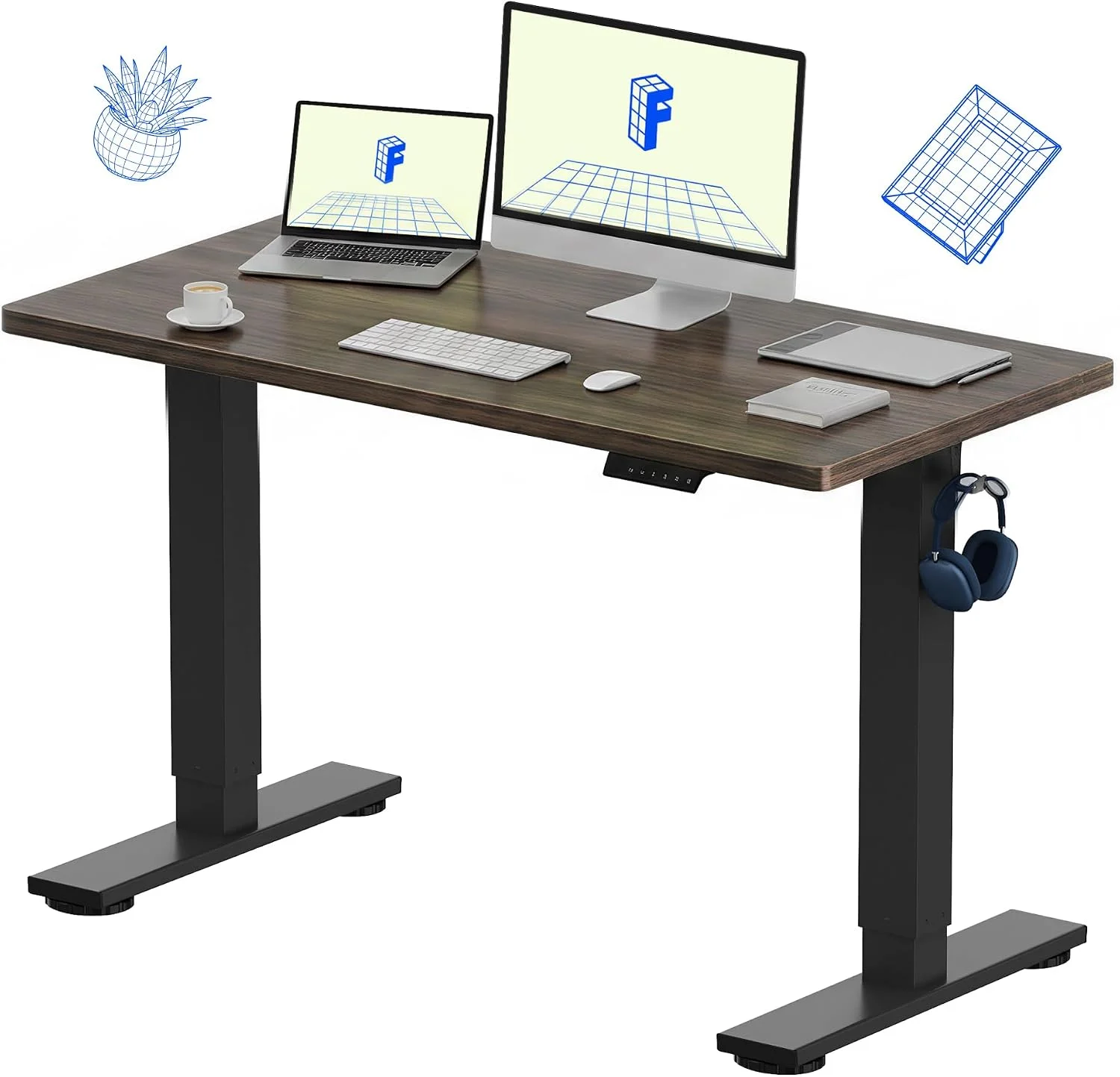 FLEXISPOT EN1 One-Piece Standing Desk, Electric Adjustable with 4 Memory Presets, 176 LBS Capacity, 48x24 Black - Image 29