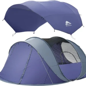 4/6 Person Easy Pop Up Tent, Camping Tent with Skylight and Rainfly, Waterproof