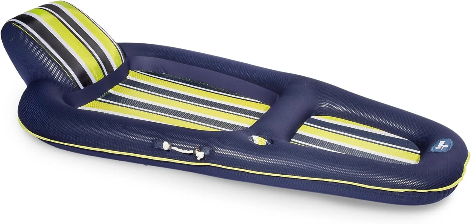 Aqua Luxury Water Pool Lounge, Extra Large, Inflatable Pool Floats for Adults with Headrest - Image 3
