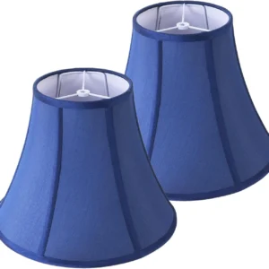 Alternative view of Creme White Bell Lamp Shades Set of 2 Medium Shade 6.7``Top x 13``Bottom x 10``High(Spider) Traditional Lampshade for
