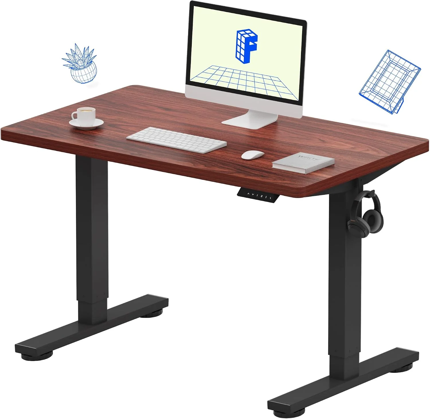 FLEXISPOT EN1 One-Piece Standing Desk, Electric Adjustable with 4 Memory Presets, 176 LBS Capacity, 48x24 Black - Image 21
