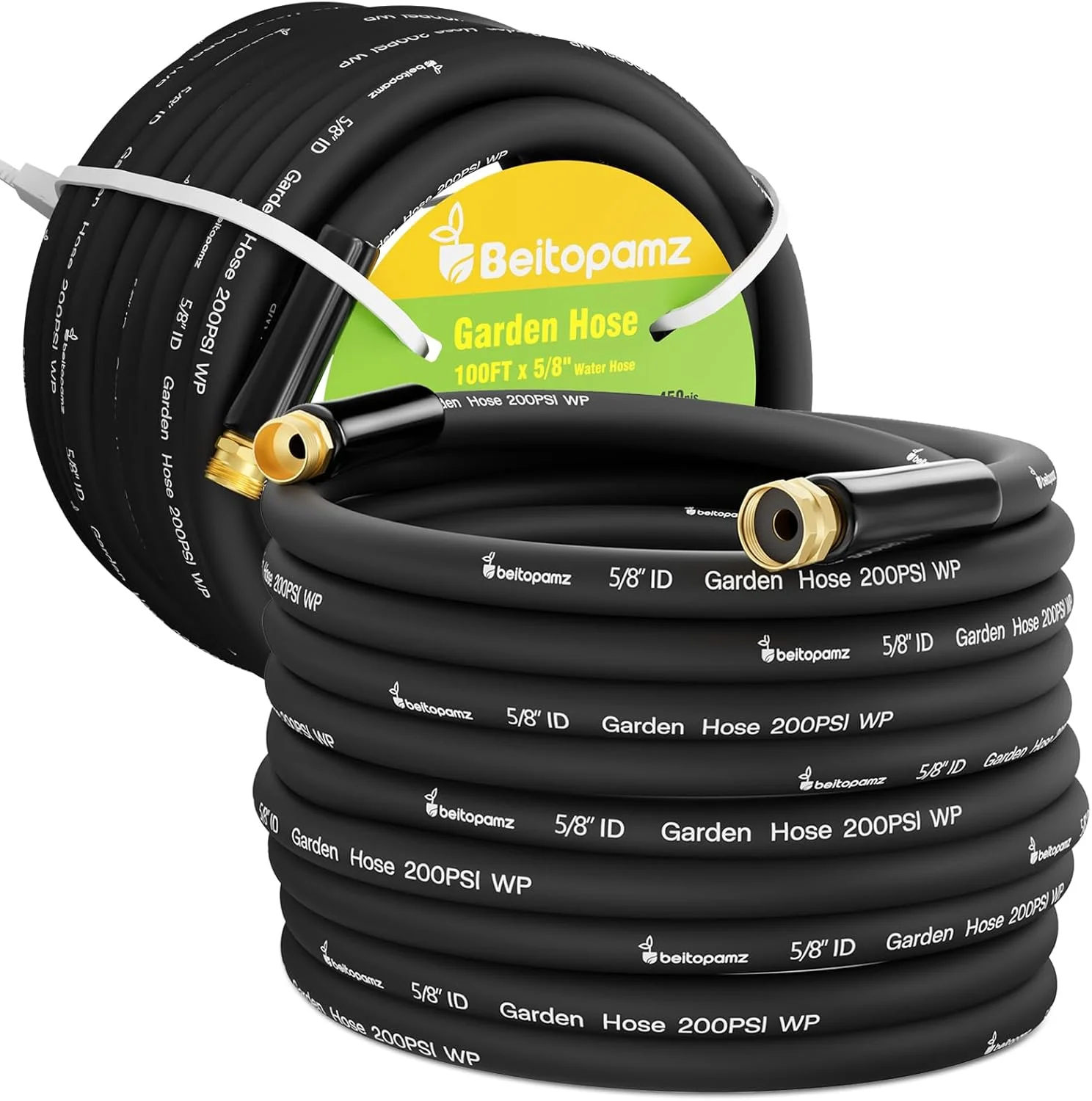 Beitopamz 100 ft Garden Hose, 5/8 in Heavy Duty Water Hose, Male to Female 3/4'' Brass Fittings for Patio - Image 9