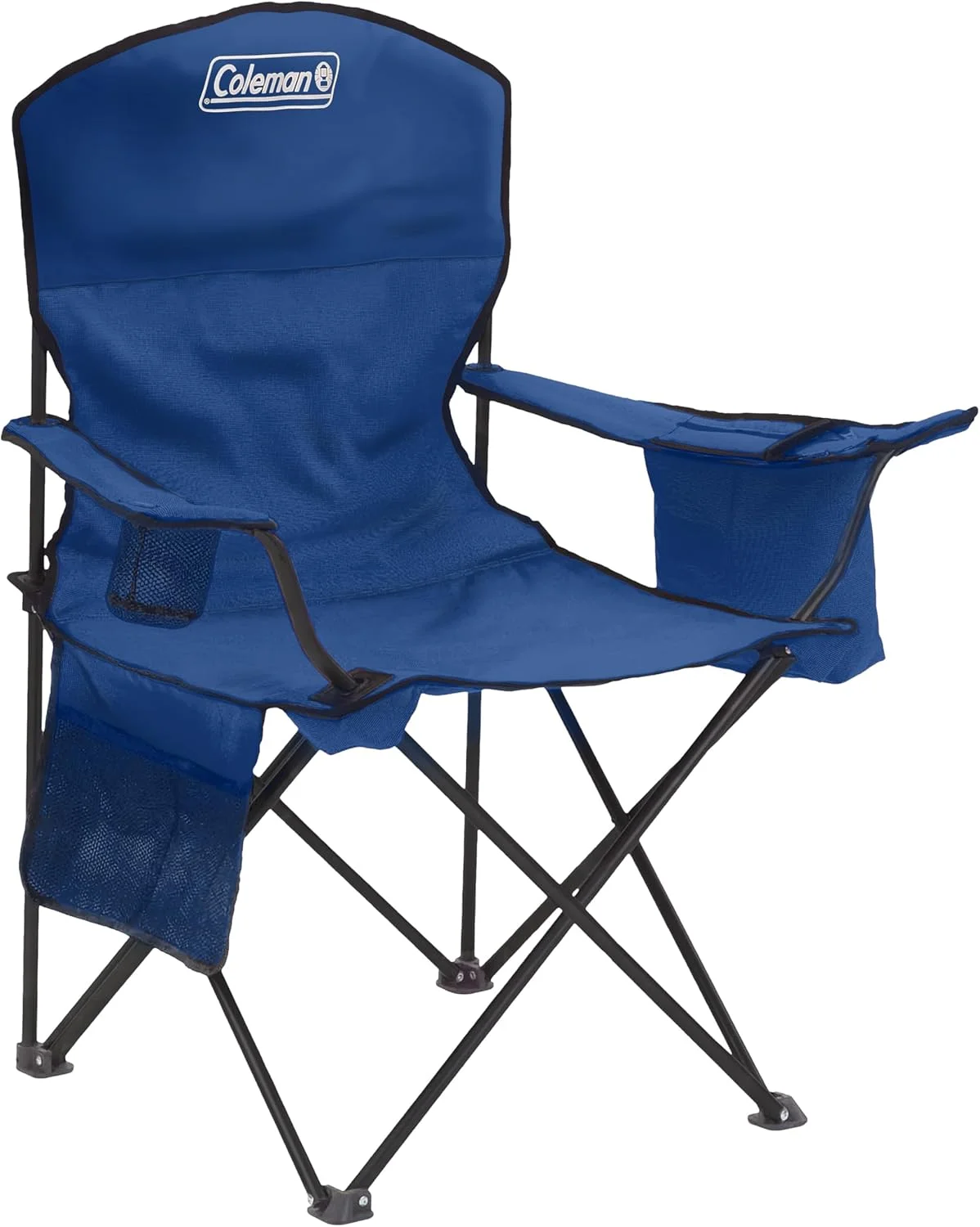 Coleman Portable Camping Chair with 4-Can Cooler, Cushioned Seat & Back with Side Pockets & Cup Holder - Image 2