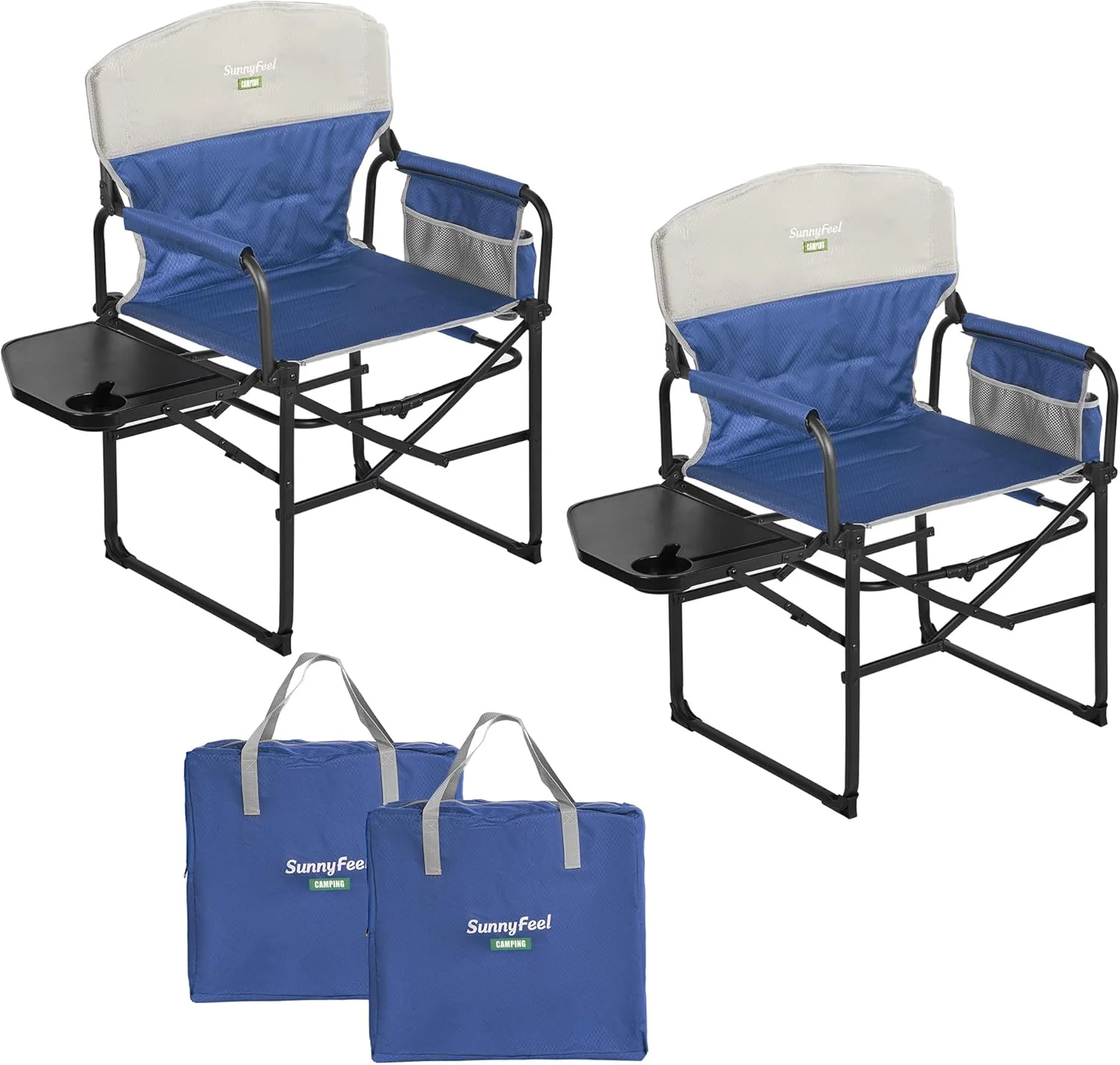 SUNNYFEEL Camping Directors Chair, Heavy Duty, Oversized Portable Folding Chair with Side Table - Image 24