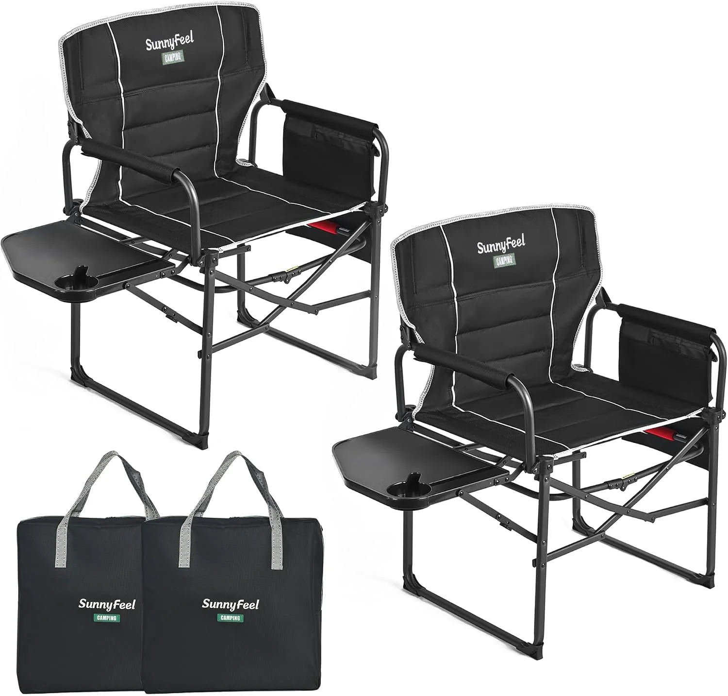 SUNNYFEEL Camping Directors Chair, Heavy Duty, Oversized Portable Folding Chair with Side Table - Image 23