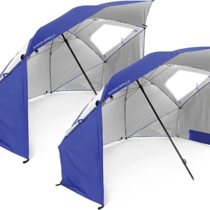 Alternative view of Sport-Brella Super-Brella UPF 50+ Sun and Rain Canopy Umbrella, 8 Foot Portable Beach Shelter with Side Panels