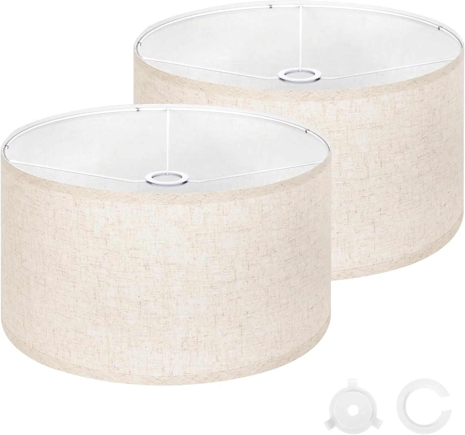 OUTON Beige Large Drum Lamp Shades for Floor Lamp - Image 3