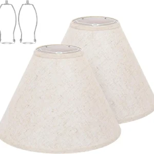 Alternative view of Qvtekn Empire Beige Linen Lamp Shades Set of 2