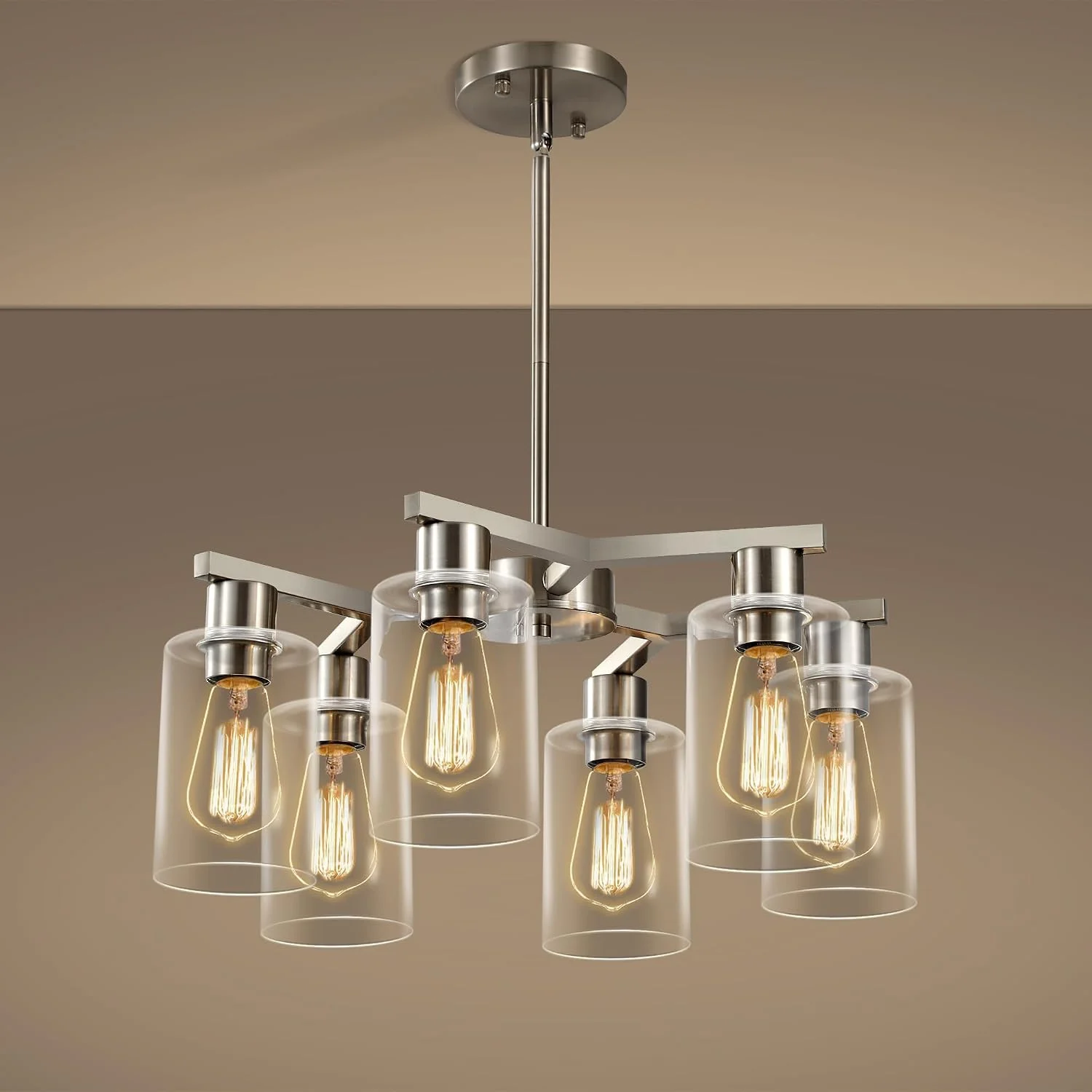 Kvaeavn 4-Light Modern Farmhouse Black Chandelier - Image 8