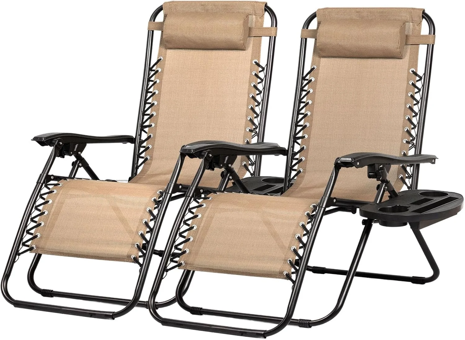 Nazhura Set of 2 Relaxing Recliners Patio Chairs Adjustable Steel Mesh Zero Gravity Lounge Chair Beach Chairs with - Image 12