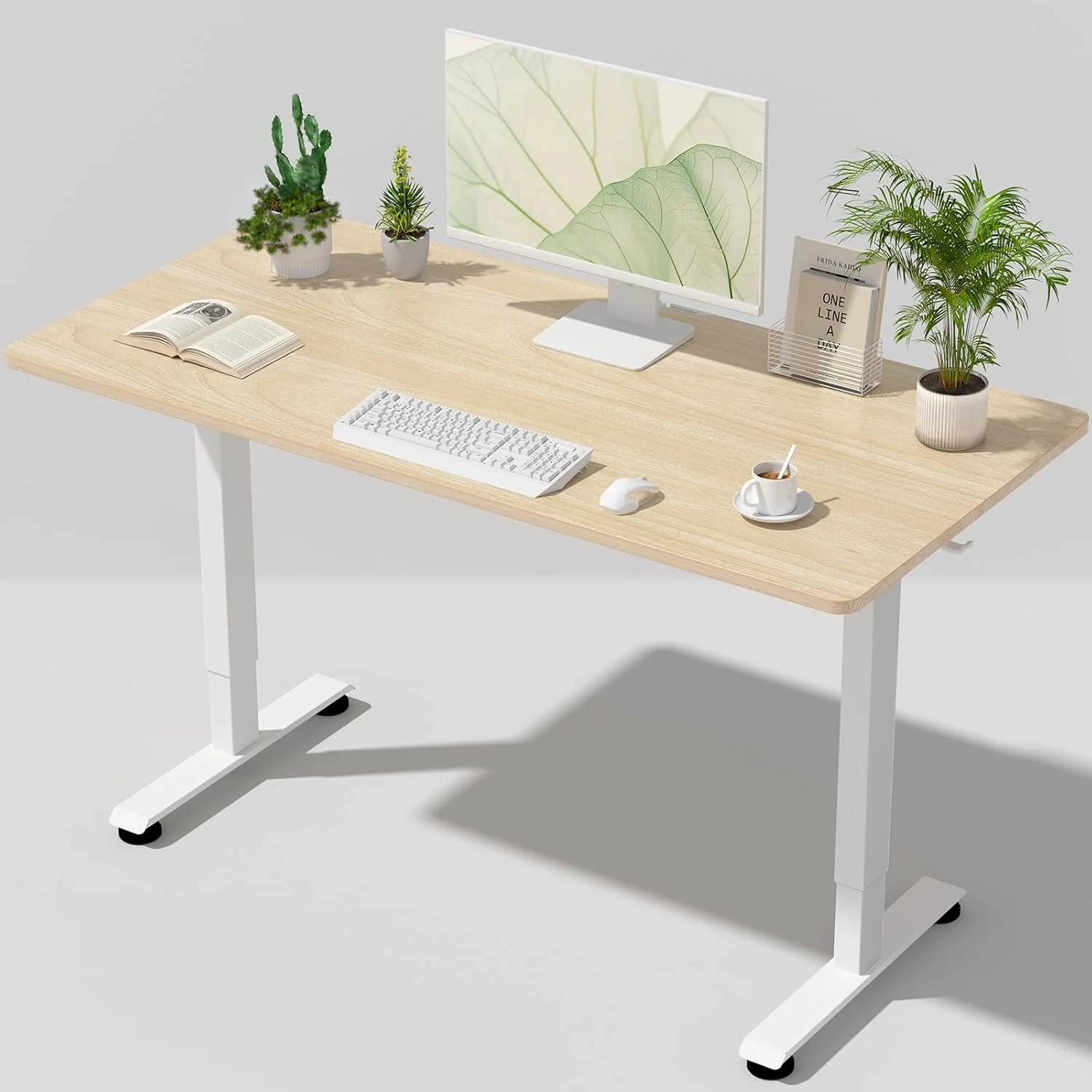 Veken 55 Inch Large Electric Standing Desk, Gaming Table, Height Adjustable Sit Stand Up Computer Tables for Home Office - Image 6