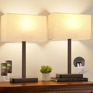 Alternative view of Hong-in Touch Lamps, Dimmable, Grey Modern Table Lamp for Night Stands