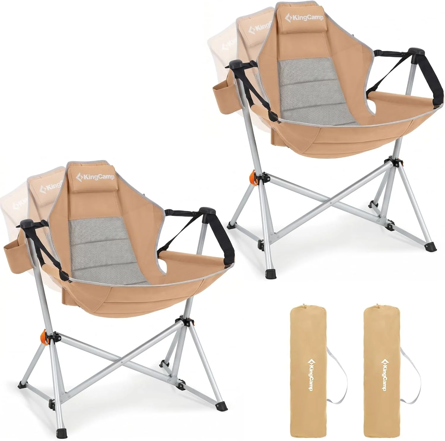 KingCamp Hammock Camping Chair, Swinging Portable Camp Chairs for Adults, 400lbs Heavy Duty Oversized Folding Rocking - Image 4