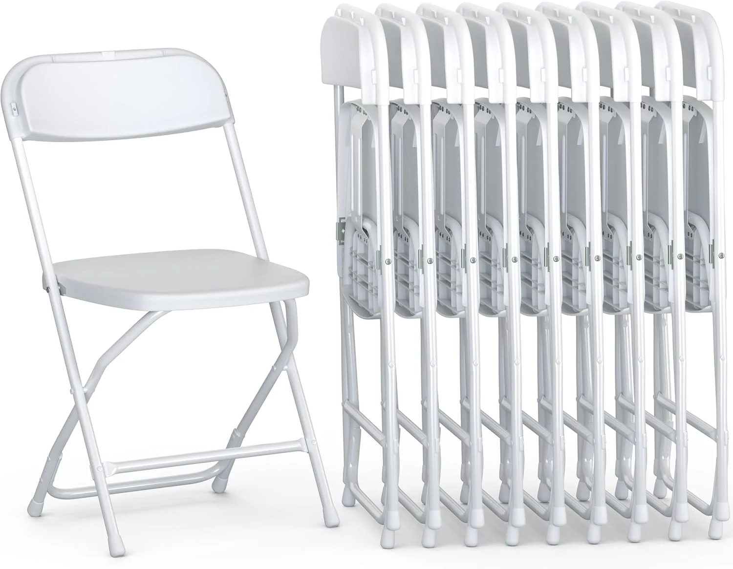 Our Modern Space 10 Pack Foldable Plastic Chair, Folding & Stackable, 350 lbs Capacity Steel Frame Seats for Indoor - Image 3