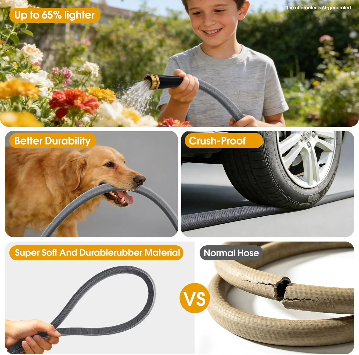 GUKOK Garden Hose 100 FT, Non-Expanding Water Hose - Image 4