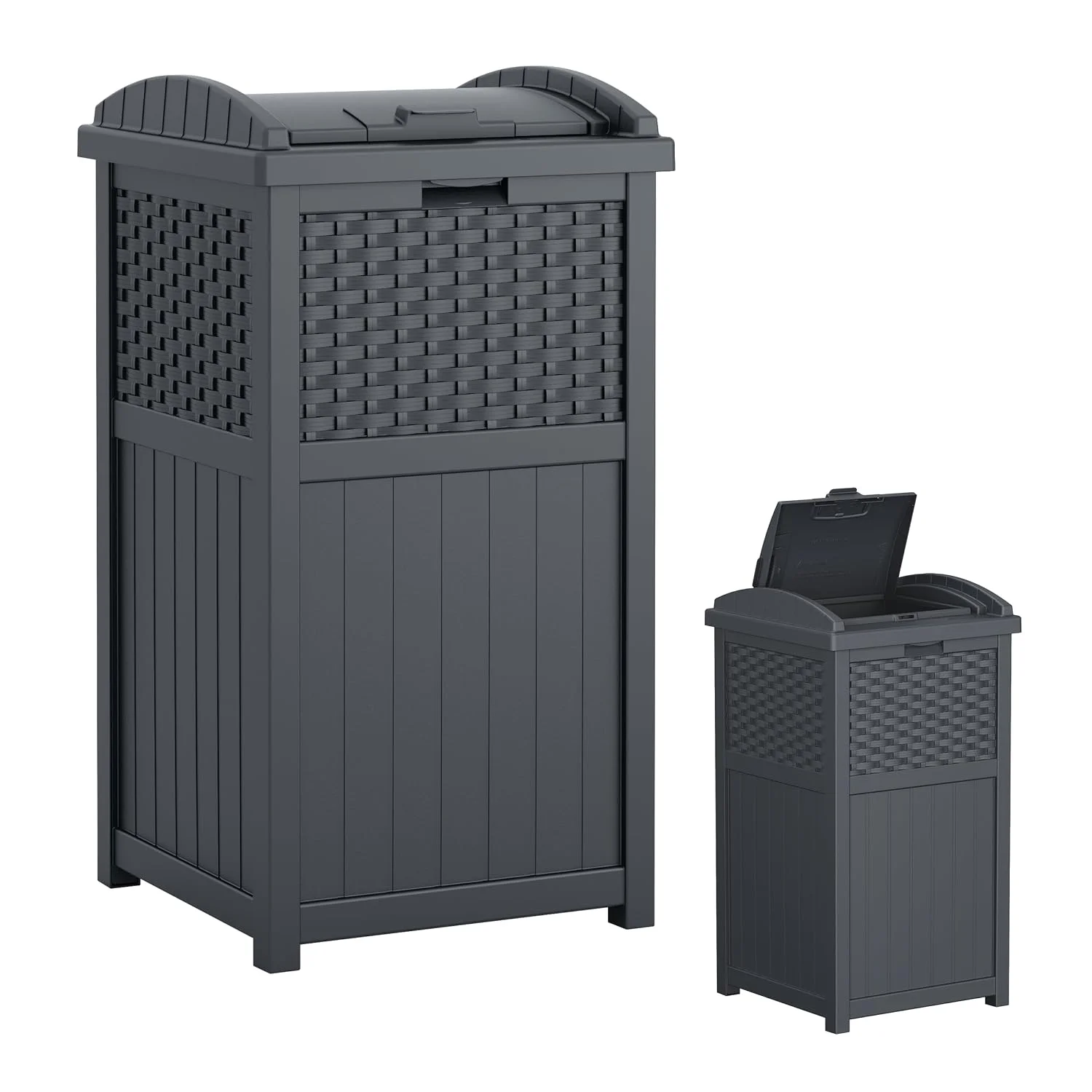 Suncast 33 Gallon Commercial Outdoor Trashcan Hideaway with Lid for 30 to 33 Gallon Trash Bags for Garage, Backyard - Image 5