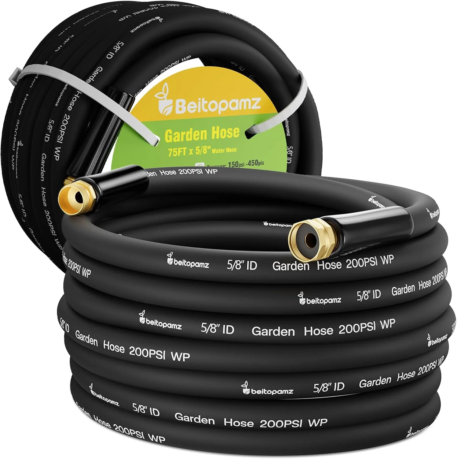 Beitopamz 100 ft Garden Hose, 5/8 in Heavy Duty Water Hose, Male to Female 3/4'' Brass Fittings for Patio - Image 7