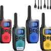 Wishouse Walkie Talkies for Adults Long Range-Rechargeable 4 Pack 2 Way Radios, Hiking Accessories Camping Gear Xmas