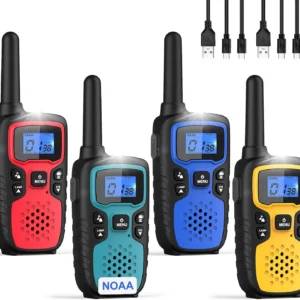 Wishouse Walkie Talkies for Adults Long Range-Rechargeable 4 Pack 2 Way Radios, Hiking Accessories Camping Gear Xmas