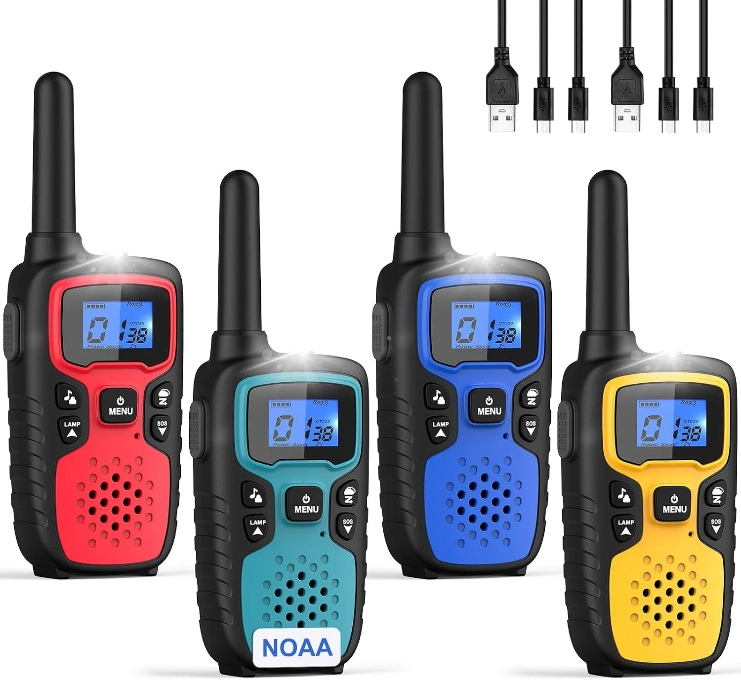 Wishouse Walkie Talkies for Adults Long Range-Rechargeable 4 Pack 2 Way Radios, Hiking Accessories Camping Gear Xmas