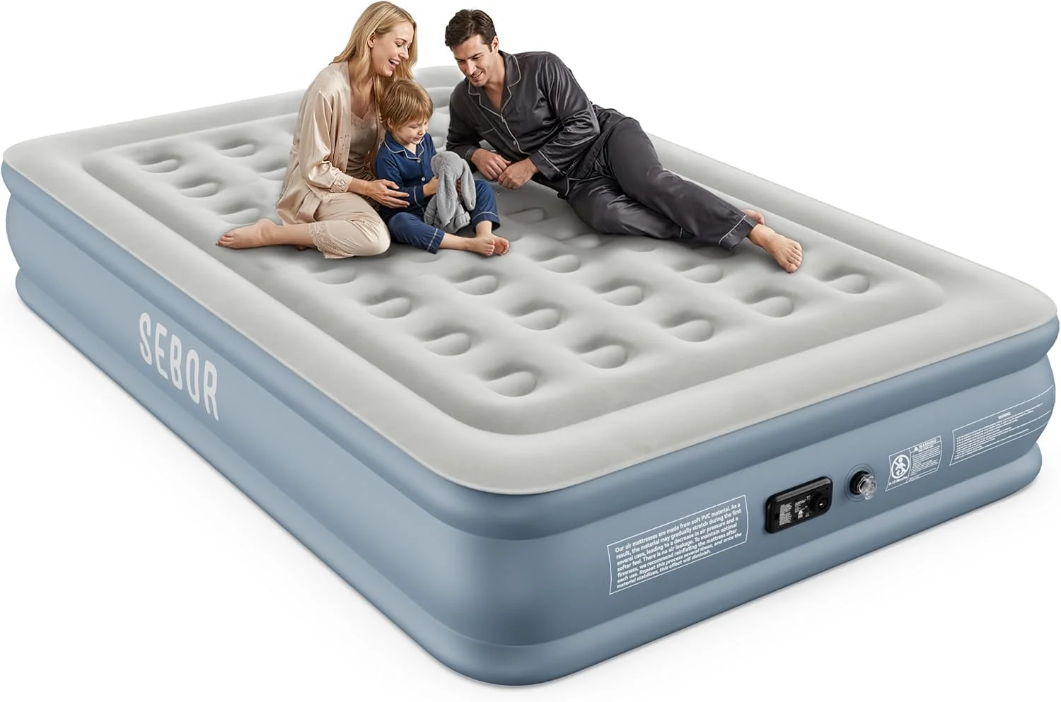 Sebor Air Mattress Queen with Built-in Pump 18, Comfortable Self-Inflating Blow up Mattress with High-Speed Pump - Image 4
