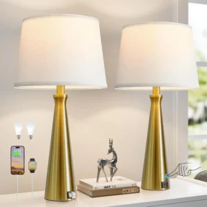 Seealle Modern Table Lamps Set of 2, Dimmable, Bulb Included