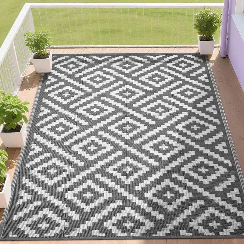 RURALITY Outdoor Rugs 8'x10' Waterproof for Patios Clearance, Plastic Straw Mats for RV - Image 13